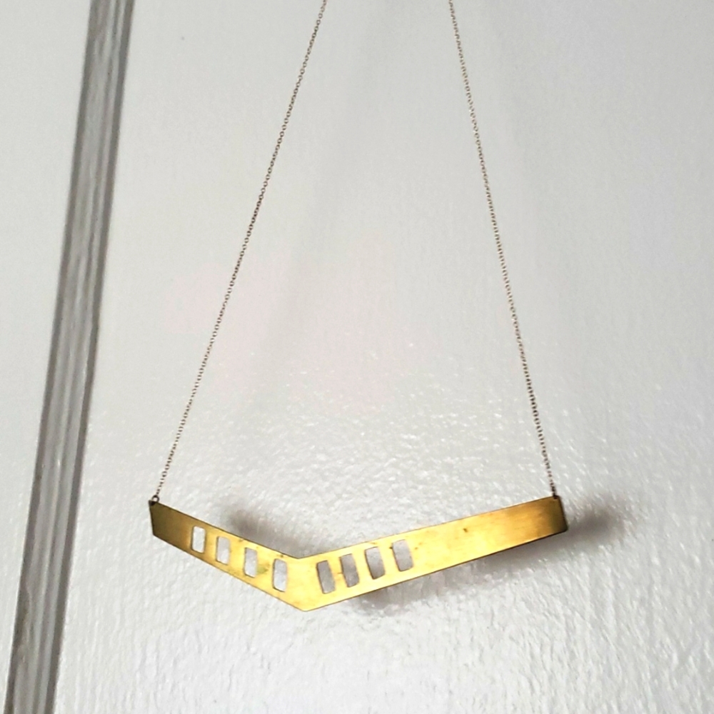 Brass Metal Asymmetrical Necklace
